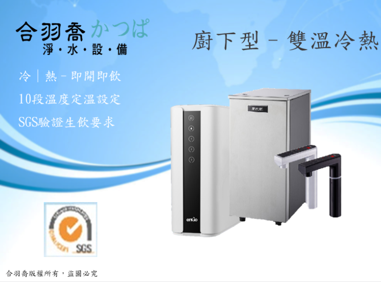愛惠浦HS288T-plus 雙溫廚下型飲水機 搭配智能RO直輸機